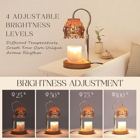 SnowBB Flower Candle Warmer Lamp, Timer Dimmer, Adjustable Height, Birthday Gift for Women Mom Friend Sister, House Warming Gift New Home Decor, Vintage Wax Melt Warmer, Christmas White Elephant Gifts in Saudi Arabia