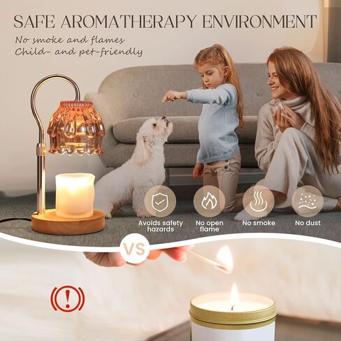 SnowBB Flower Candle Warmer Lamp, Timer Dimmer, Adjustable Height, Birthday Gift for Women Mom Friend Sister, House Warming Gift New Home Decor, Vintage Wax Melt Warmer, Christmas White Elephant Gifts in Saudi Arabia