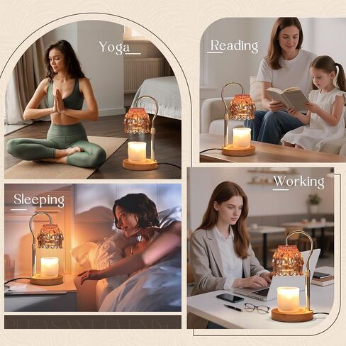 SnowBB Flower Candle Warmer Lamp, Timer Dimmer, Adjustable Height, Birthday Gift for Women Mom Friend Sister, House Warming Gift New Home Decor, Vintage Wax Melt Warmer, Christmas White Elephant Gifts in Saudi Arabia