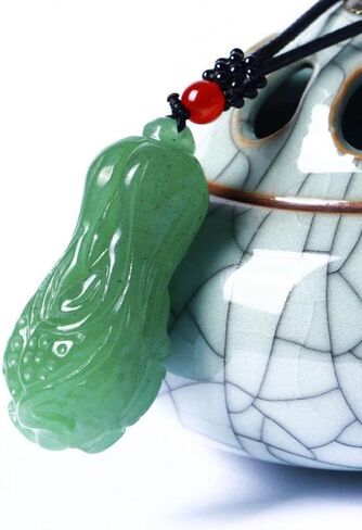 Natural Dongling Jade Cabbage Pendant Necklace (with Lanyard) for Women Yoga Genuine in Saudi Arabia