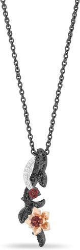 Jewelili Enchanted Disney Fine Jewelry Sterling Silver with 1/6 CTTW Diamonds and Garnet Snow White Earring in Saudi Arabia