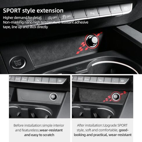 BETTERHUMZ Compatible with Audi A4 S4 B9 A5 S5 RS5 2017-2024 for Alcantara Center Console Cigarette Lighter Sticker Power Outlet USB Port Charging Panel Trim Interior Accessories (Without USB Port) in Saudi Arabia