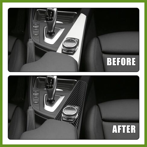 Interior Multimedia Panel Frame Trim Cover ABS Car Sticker Decal Accessories for BMW 325i 2012-2013 for BMW 328i 2012-2016 Carbon Fiber Pattern Vehicle Components in Saudi Arabia