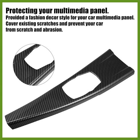 Interior Multimedia Panel Frame Trim Cover ABS Car Sticker Decal Accessories for BMW 325i 2012-2013 for BMW 328i 2012-2016 Carbon Fiber Pattern Vehicle Components in Saudi Arabia