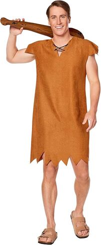 Spirit Halloween The Flintstones Adult Barney Rubble Costume | Officially licensed | Pullover style | Caveman costume in Saudi Arabia