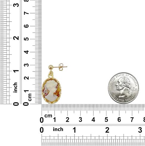 Vintage-Inspired Cameo Silhouette Drop Dangle Earrings,Victorian Art Deco Antique Jewelry 14K Gold Earrings for Women Lady in Saudi Arabia