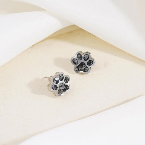 Lauren-Spencer Turquoise Dog Paw Earrings for Women Cute Small Paw Print Stud Earrings Stainless Steel Turquoise Gemstone Dog Jewelry for Women Girls Cat Dog Mom Earrings Animal Jewelry in Saudi Arabia