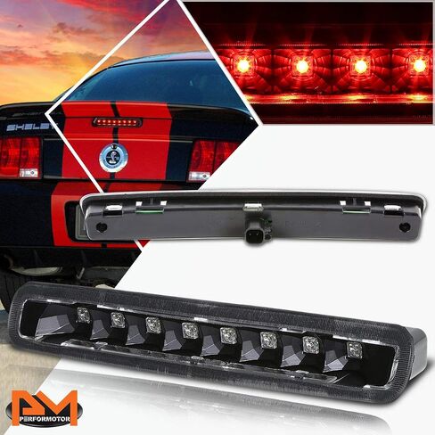 Full LED 3rd Third Brake Light High Mount Stop Light Compatible with Ford Mustang 05-09,Chrome Housing/Clear Lens in Saudi Arabia
