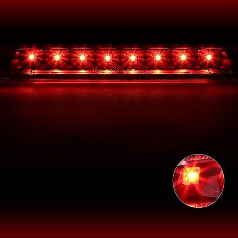 Full LED 3rd Third Brake Light High Mount Stop Light Compatible with Ford Mustang 05-09,Chrome Housing/Clear Lens in Saudi Arabia