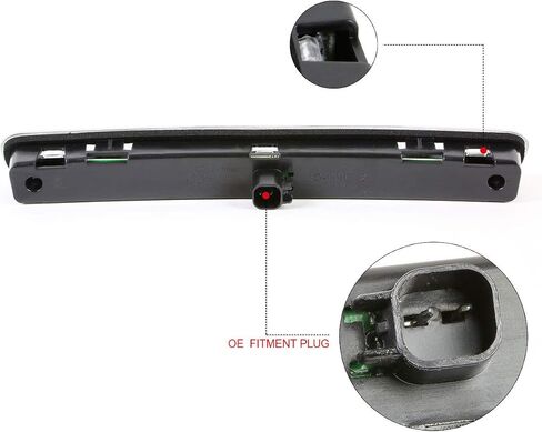 Full LED 3rd Third Brake Light High Mount Stop Light Compatible with Ford Mustang 05-09,Chrome Housing/Clear Lens in Saudi Arabia