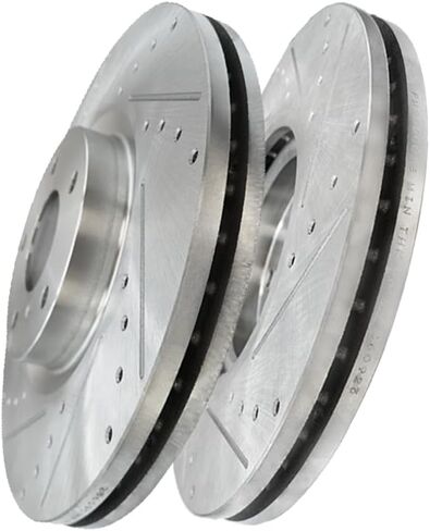 PM Auto Front 320mm Drilled Slotted Disc Brake Rotors Replacement For 2009-2013 Infiniti G37 in Saudi Arabia