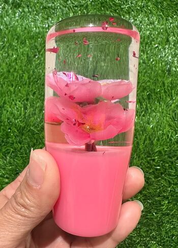 Universal JDM Clear Crystal All Pink Glitter Real Sakura Flower Manual Gear Stick Shift Knob Shifter Lever Head 10cm in Saudi Arabia