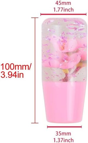 Universal JDM Clear Crystal All Pink Glitter Real Sakura Flower Manual Gear Stick Shift Knob Shifter Lever Head 10cm in Saudi Arabia
