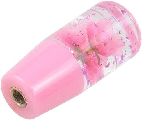 Universal JDM Clear Crystal All Pink Glitter Real Sakura Flower Manual Gear Stick Shift Knob Shifter Lever Head 10cm in Saudi Arabia