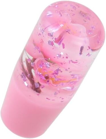 Universal JDM Clear Crystal All Pink Glitter Real Sakura Flower Manual Gear Stick Shift Knob Shifter Lever Head 10cm in Saudi Arabia