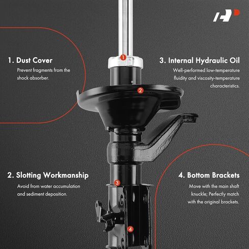 A-Premium Front Pair [2] Strut Assembly Compatible with Honda Civic 2002 2003 2004 2005, Driver and Passenger Side in Saudi Arabia