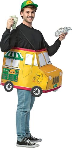 Rasta Imposta Mr. Taco Food Truck Halloween Costume with Hat, Men's Adult One Size, Multicolor in Saudi Arabia