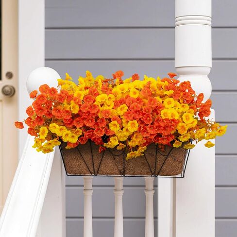 Artificial Flowers for Outdoors Spring Summer Decoration, 16 Bundles Fake Silk Realistic Morning Glory UV Resistant Faux Plastic Plants for Planter Front Door Porch Patio Yard (Fuchsia) in Saudi Arabia