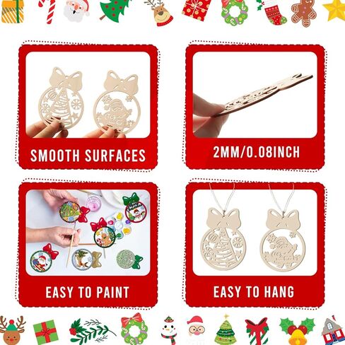 Easter Wood Cutouts Unfinished Wooden Easter Egg Bunny Crafts 24Pcs Flat Paintable Eggs Bunnies Cutout for Home Hanging Craft Ornaments Classroom Gifts Spring DIY Decorations 4 inch in Kuwait