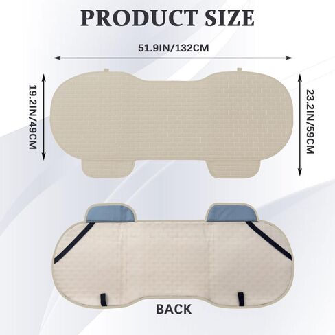غطاء مقعد السيارة الخلفي من الكتان، وسادة المقعد الخلفي، واقيات المقعد الخلفي الطويلة المضادة للانزلاق مع جيب للتخزين، غطاء وسادة خلفي مريح ومسامي يناسب معظم سيارات الدفع الرباعي (أسود) in Kuwait