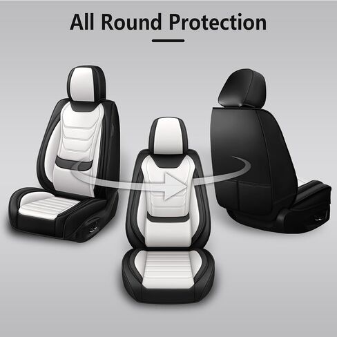 أغطية مقاعد السيارة لسيارة Subaru WRX 2015-2025، مجموعة كاملة من أغطية مقاعد جلد نابا الفاخرة، واقيات المقعد الخلفي الأمامي مقاومة للماء ومضادة للانزلاق (مجموعة كاملة قياسية / أسود) in Kuwait