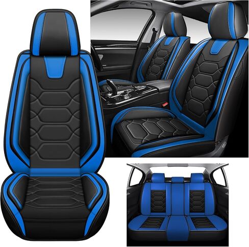 Car Seat Covers Full Set for Chrysler 300 2005-2023,Durable Waterproof Luxury Universal,Easy to Install Napa Leather Cover Set for Cars,Front Seats,Black Red in Saudi Arabia