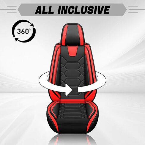 Car Seat Covers Full Set for Chrysler 300 2005-2023,Durable Waterproof Luxury Universal,Easy to Install Napa Leather Cover Set for Cars,Front Seats,Black Red in Saudi Arabia