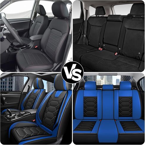Car Seat Covers Full Set for Chrysler 300 2005-2023,Durable Waterproof Luxury Universal,Easy to Install Napa Leather Cover Set for Cars,Front Seats,Black Red in Saudi Arabia