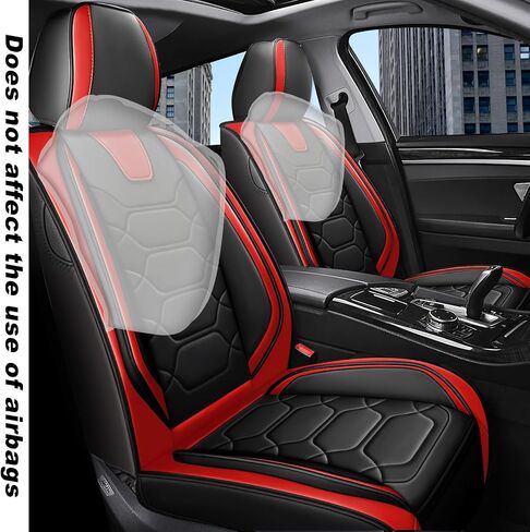 Car Seat Covers Full Set for Chrysler 300 2005-2023,Durable Waterproof Luxury Universal,Easy to Install Napa Leather Cover Set for Cars,Front Seats,Black Red in Saudi Arabia