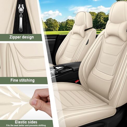 Car Seat Covers Fit for Dodge Ram 1500 2000-2011,Waterproof Nappa Leather Car Seat Cover,Compatible Airbag Seat Covers,Comfortable Seat Cover Sets.(Standard 5 Seats,Black&White) in Saudi Arabia