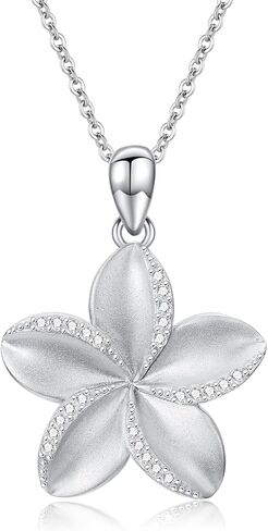 Plumeria Necklace 925 Sterling Silver Plumeria Pendant Necklace Plumeria Jewelry Gifts for Women in Saudi Arabia