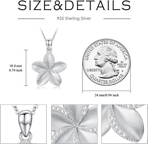 Plumeria Necklace 925 Sterling Silver Plumeria Pendant Necklace Plumeria Jewelry Gifts for Women in Saudi Arabia