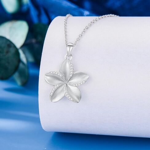 Plumeria Necklace 925 Sterling Silver Plumeria Pendant Necklace Plumeria Jewelry Gifts for Women in Saudi Arabia