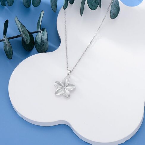 Plumeria Necklace 925 Sterling Silver Plumeria Pendant Necklace Plumeria Jewelry Gifts for Women in Saudi Arabia