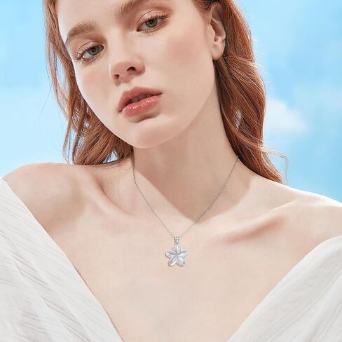 Plumeria Necklace 925 Sterling Silver Plumeria Pendant Necklace Plumeria Jewelry Gifts for Women in Saudi Arabia