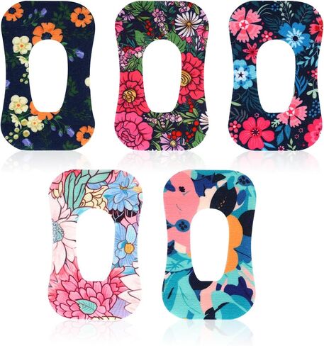25pcs Adhesive Patches for Dexcom G6, Spring Flower Print Waterproof Overpatches Covers Breathable CGM Sensor Patches Tape Stickers Compatible with Dexcom G6 (5 Styles) in Saudi Arabia