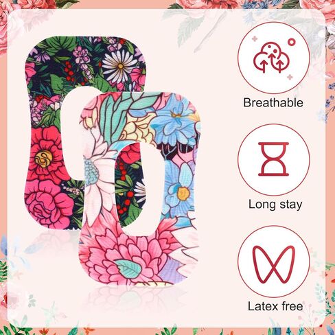 25pcs Adhesive Patches for Dexcom G6, Spring Flower Print Waterproof Overpatches Covers Breathable CGM Sensor Patches Tape Stickers Compatible with Dexcom G6 (5 Styles) in Saudi Arabia