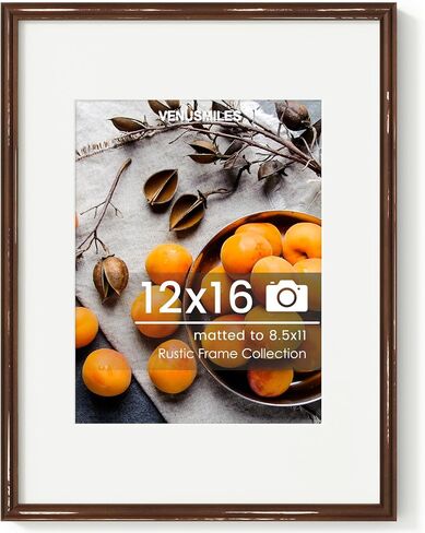 8x10 inch Picture Frame, Solid Distressed Wood Photo Frame with HD Tempered Glass, Rustic Retro Picture Frame with 5x7 Removable Mat, Wall or Tabletop Display - Vintage Black, 1 Pack in Kuwait