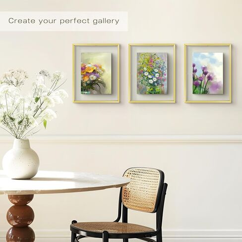 Golden State Art، مجموعة إطارات صور عائمة مقاس 11 × 14 مكونة من 3 قطع، حدود رفيعة سوداء، صور وأعمال فنية متعددة الأحجام تصل إلى 11 × 14 بوصة، للتعليق على الحائط أفقيًا وعموديًا in Saudi Arabia