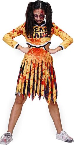 Adult Bloody Zombie Cheerleader Costume for Women and Zombie Football Player Costume for Men in Saudi Arabia