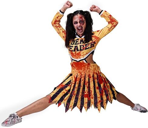 Adult Bloody Zombie Cheerleader Costume for Women and Zombie Football Player Costume for Men in Saudi Arabia