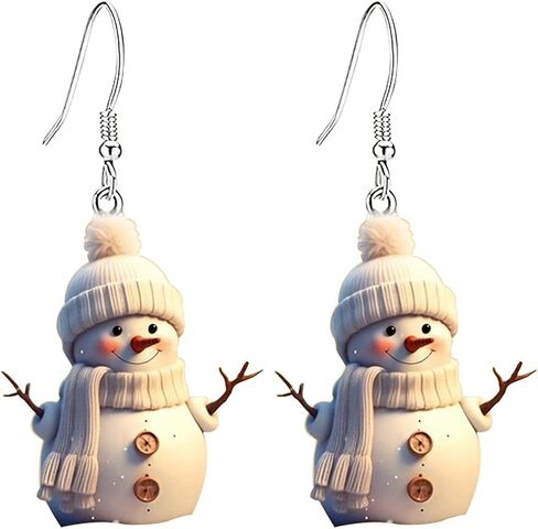 Christmas Earrings for Women Santa Claus Christmas Tree Snowflake Snowman Reindeer Dangle Earrings Winter Earrings Holiday Earring Christmas Jewelry Gifts for Women in Saudi Arabia