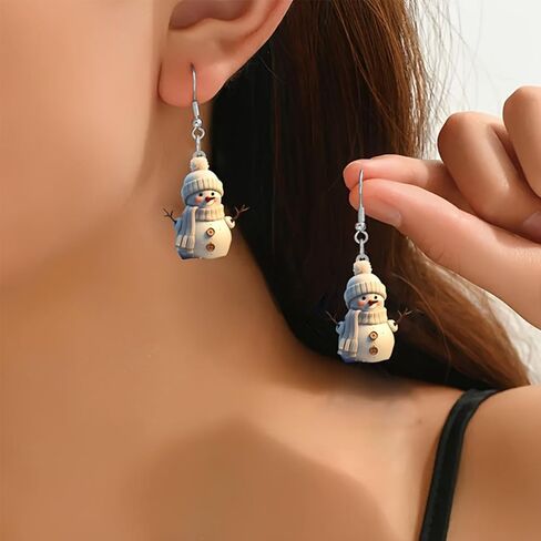 Christmas Earrings for Women Santa Claus Christmas Tree Snowflake Snowman Reindeer Dangle Earrings Winter Earrings Holiday Earring Christmas Jewelry Gifts for Women in Saudi Arabia