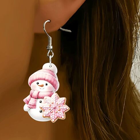 Christmas Earrings for Women Santa Claus Christmas Tree Snowflake Snowman Reindeer Dangle Earrings Winter Earrings Holiday Earring Christmas Jewelry Gifts for Women in Saudi Arabia