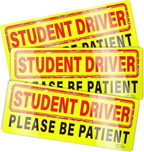 Student Driver Magnet Safety Sign - Car Vehicle Reflective Sticker Bumper for New Drivers - Set of 3 in Saudi Arabia