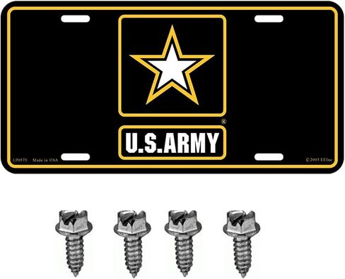 United States Army Star Automobile Metal License Plate Including Fastener Screws in Saudi Arabia