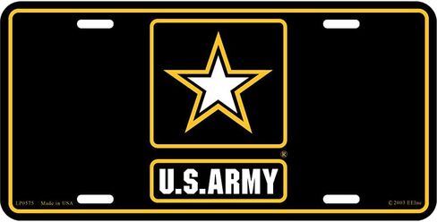 United States Army Star Automobile Metal License Plate Including Fastener Screws in Saudi Arabia