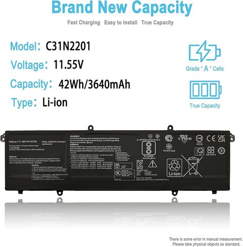 56Wh C41N2010 Replacement Laptop Battery for ASUS ROG Strix G15 G513IH G513QE G513QC G513IH-HN034R G513QC-HN008T G17 G713QE G713QE-HX023T Series 0B200-03890000 4ICP4/63/103 3620mAh 15.48V in Saudi Arabia