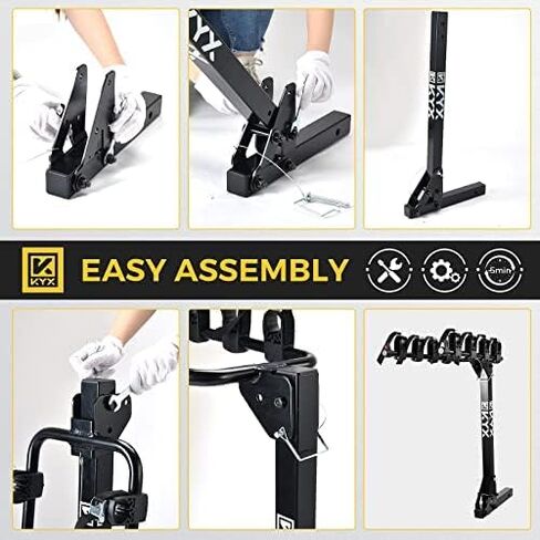 4 Bikes Car Rack, Bicycle Hitch Mount Racks for SUV Truck Vans with 2 in. Hitch Receiver, Foldable Steel Frame, Tilt-Away Mode, Easy Assembly, 143lbs Ultra Load Bearing, Safe Locking in Saudi Arabia