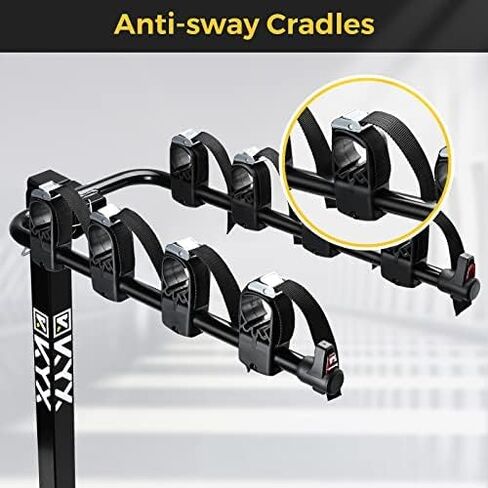 4 Bikes Car Rack, Bicycle Hitch Mount Racks for SUV Truck Vans with 2 in. Hitch Receiver, Foldable Steel Frame, Tilt-Away Mode, Easy Assembly, 143lbs Ultra Load Bearing, Safe Locking in Saudi Arabia
